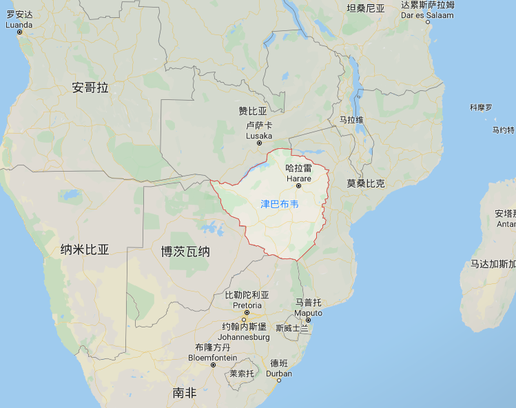 津巴布韦地图位置图片